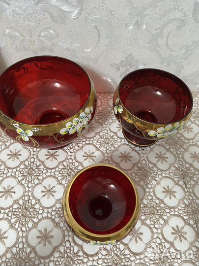 Ваза для фруктов Богемия Чехия