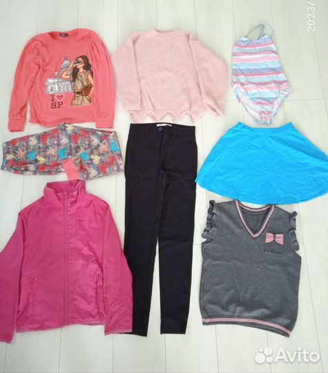Детские вещи пакетом для девочки 140-146
