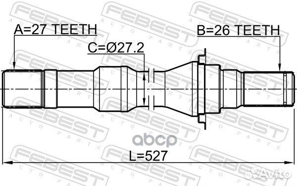 Полуось прав 1012V250atrh Febest