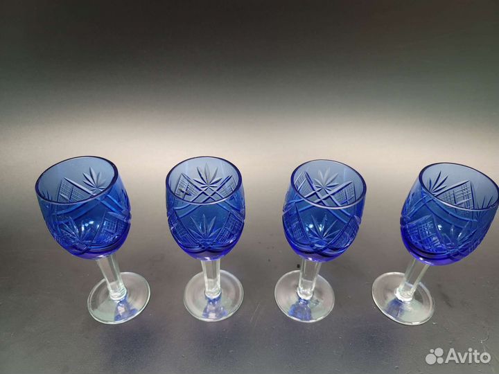 Фужеры синее стекло СССР