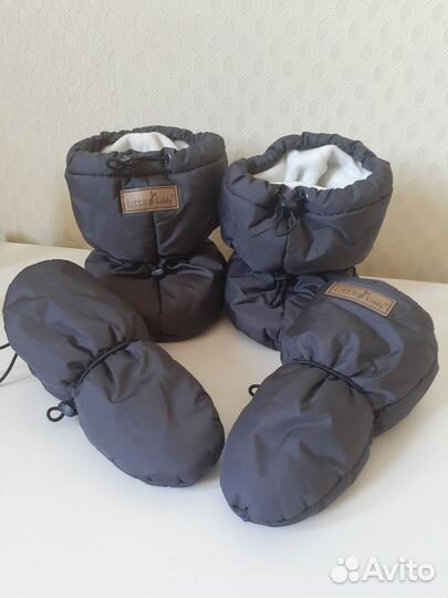 Пинетки и варежки зимние