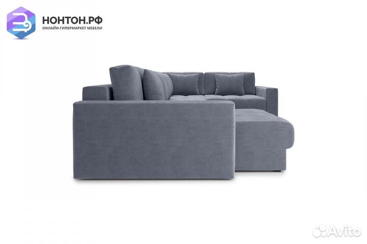 Диван п-образный тик-так Монарх темно-серый