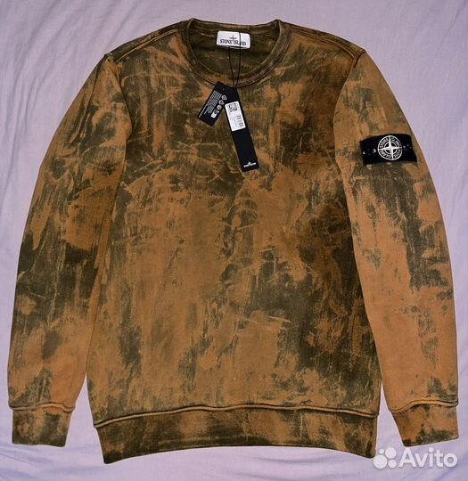Stone island свитшот biostonewash Forest camo