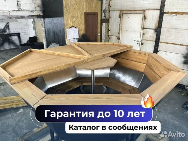 Банный чан на 4 человека с отделкой из лиственницы