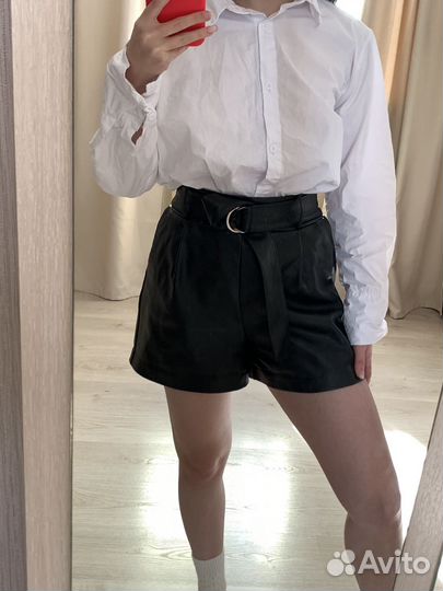 Шорты женские кожаные