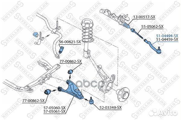 51-04494-SX наконечник рулевой левый Dacia Log