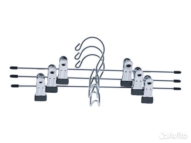 Набор вешалок 3 шт, для юбок, металл/хром, 31 см