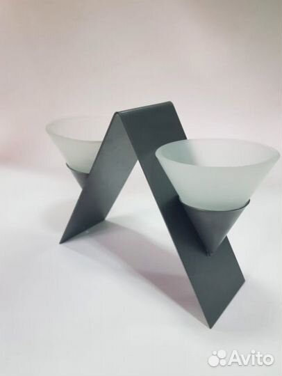 Подсвечник металл/стекло