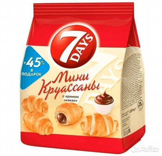 Опт - Круассан 7 Days Мини с кремом Какао 105г