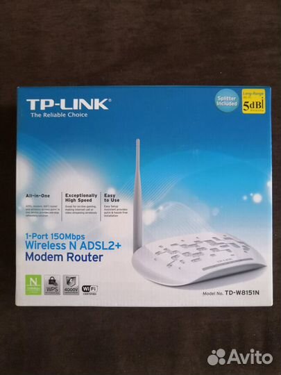 Роутер adsl2+ TP-link TD-W8151N