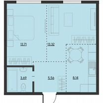 2-к. квартира, 44,9 м², 2/19 эт.