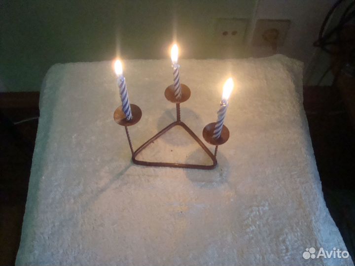 Подсвечник для тонкой свечи медь