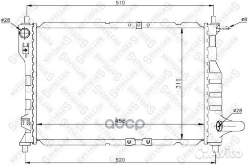 Радиатор системы охлаждения Chevrolet Matiz 0.8i