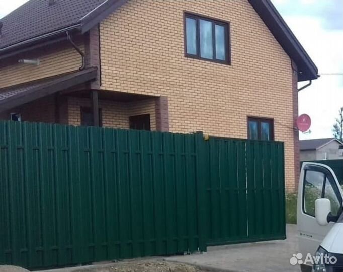 Ворота откатные профнастил с установкой