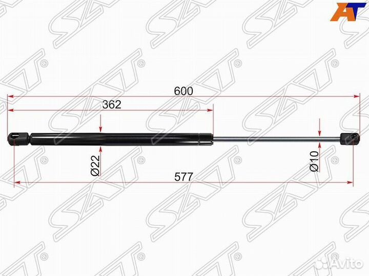 Амортизатор крышки багажника ssangyong musso 93- S