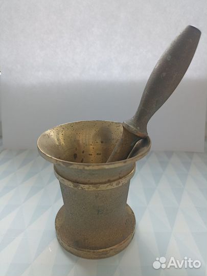 Ступка с пестиком латунь СССР