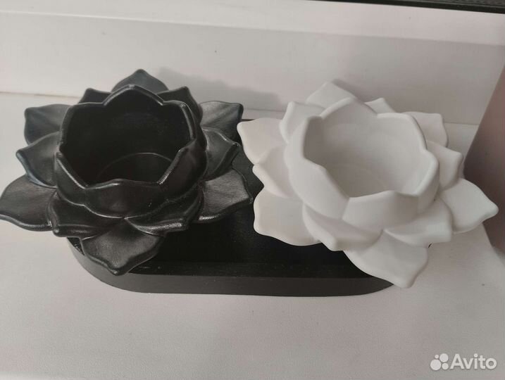 Стаканы для свечей, подсвечники лотос, свечи