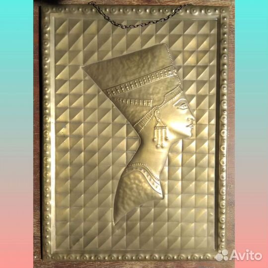 Картина медная чеканка СССР Нефертити