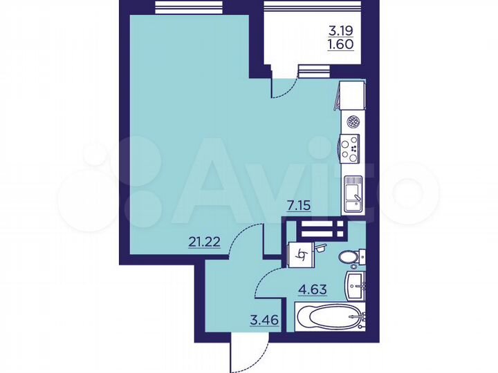 1-к. квартира, 38,1 м², 15/18 эт.