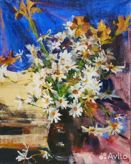 Картина маслом. Копия Фешин «Букет в вазе»