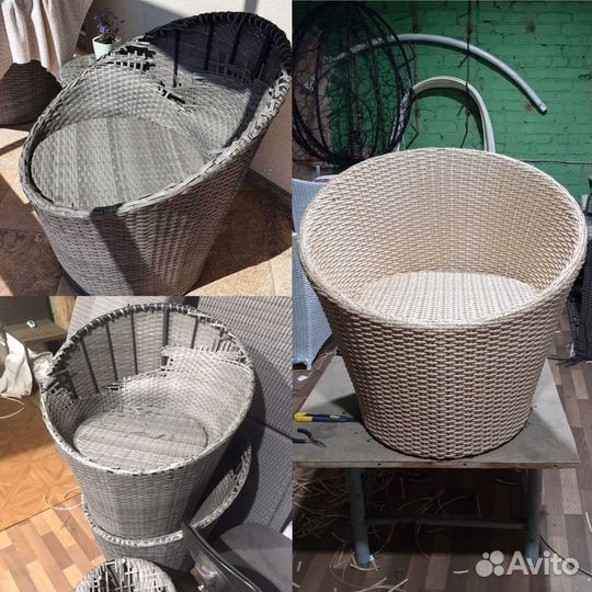 Ремонт плетеной мебели из искусственного ротанга