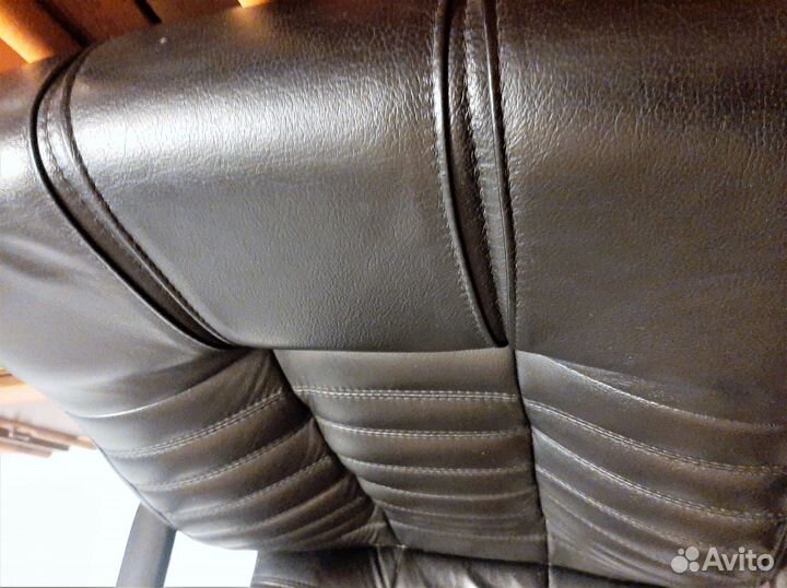 Кресло Атлант экокожа премиум черная, есть дефект