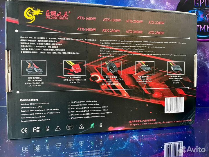 Блок питания 2000 watt для Майнинга
