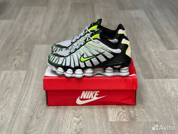 Кроссовки Nike Shox TL Wolf Grey Lime (41-45)