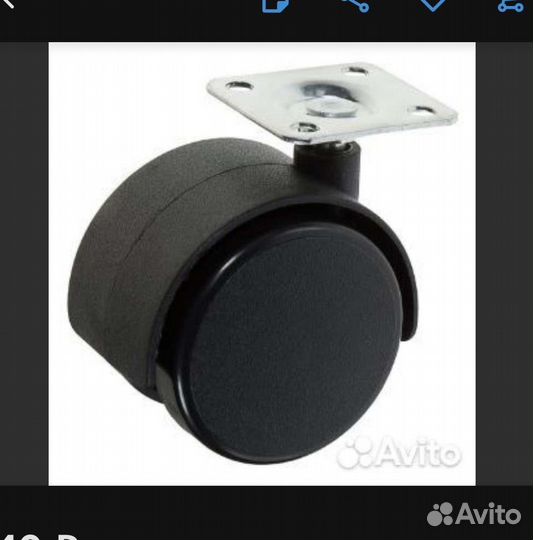 Мебельные колеса стандартные черные 8шт