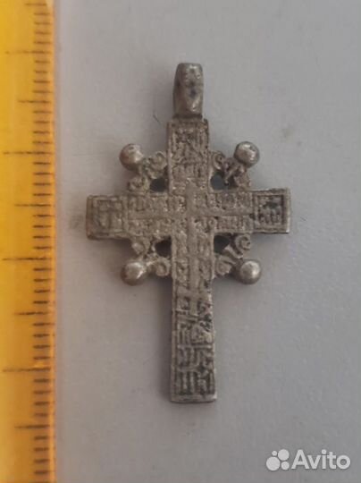 Крестик крест нательный штурвал серебро 17-18 век