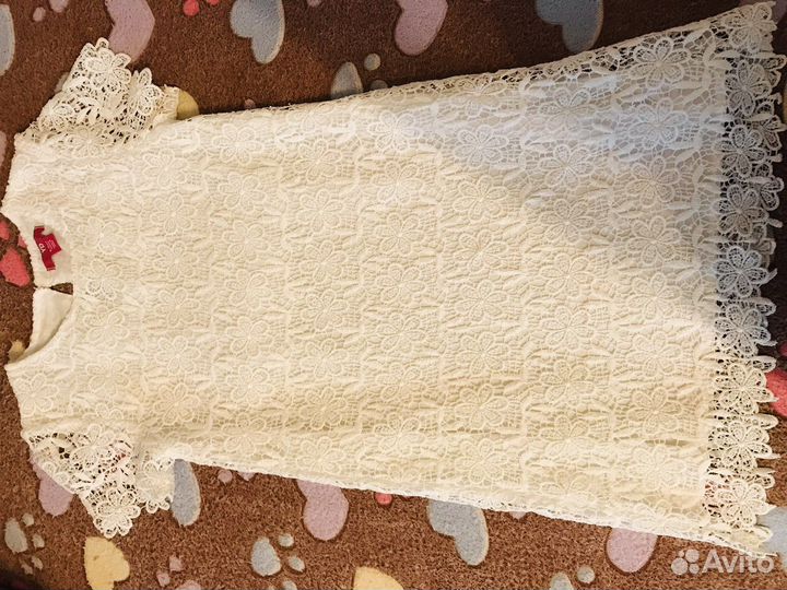 Платье для девочки белое 140