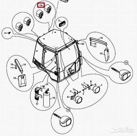 Фара заднего рабочего освещения 526/04020 Hidromek