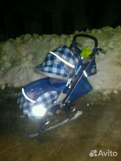 Санки коляска Ника Детям 7-4,капри в клетку