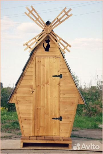 Дачный туалет деревянный прямоугольник щйж 588