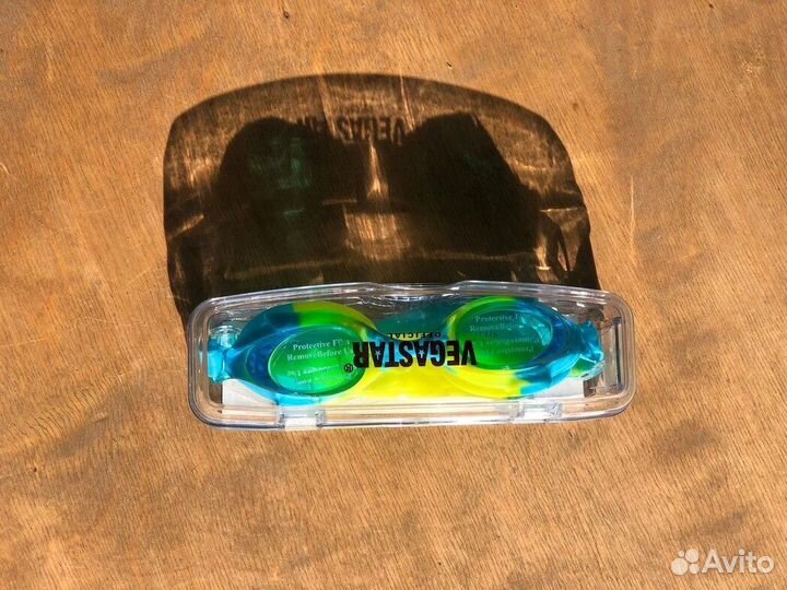 Детские очки для плавания YO889 зелено-синие