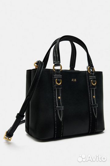 Кожаная сумка Zara с вашими инициалами тренд 2024