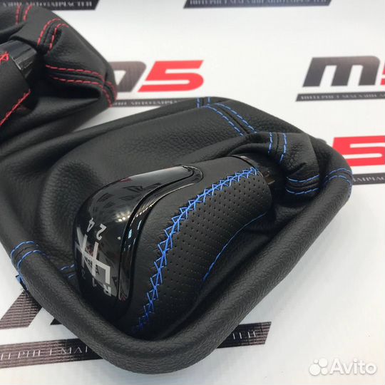 Ручка кпп 2110-2112 стиль Веста Антихром (в коже)