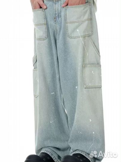 Джинсы широкие Grailz Project type как у Стопбана