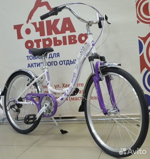 Велосипед Novatrack Butterfly 24 6ск white/purple