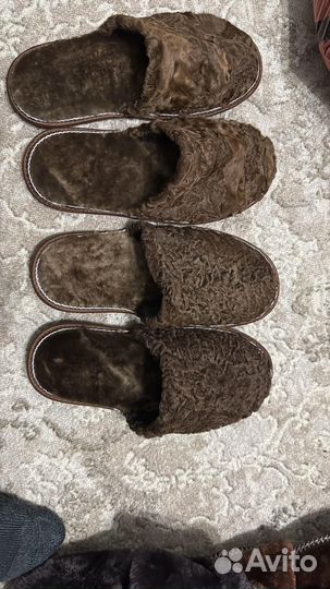 Меховые тапочки