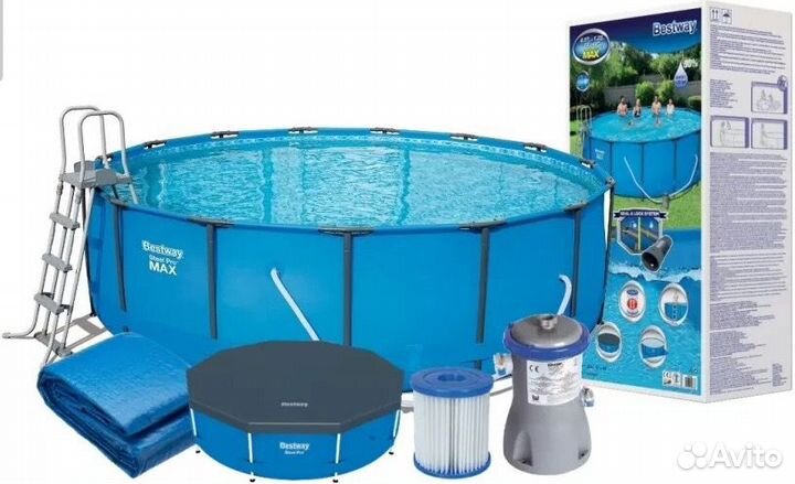 Каркасный бассейн Bestway 56830, 4.57х1.22 м