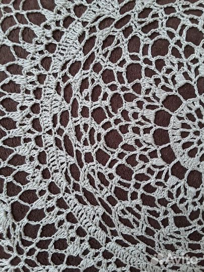 Салфетка, лен, кружево, ручная работа