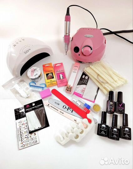 Набор для маникюра с лампой и аппаратом