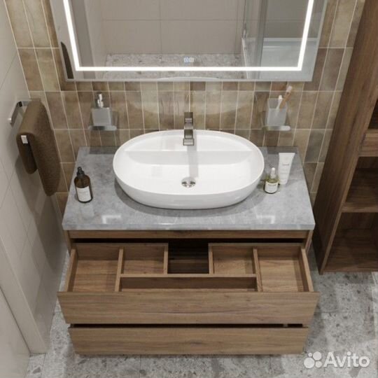 Мебель для ванной BelBagno kraft100RT-kepmgl-1346-SET Rovere Tabacco