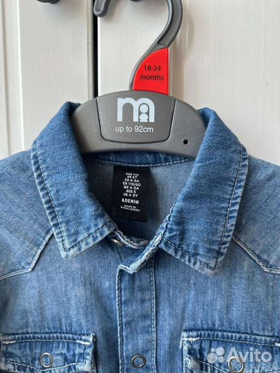 Джинсовая рубашка hm детская