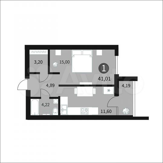 1-к. квартира, 41 м², 4/10 эт.