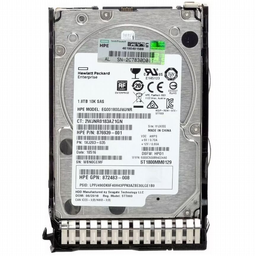 [876939-001] Жесткий Диск Hp Eg001800jwjnr 1800gb Sas 2,5" Hdd 876939-001