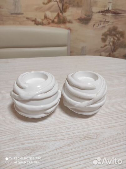 Подсвечники 2 штуки керамика Финляндия