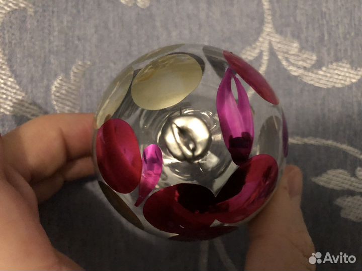 Ёлочные игрушки, шар СССР редкий Глинка