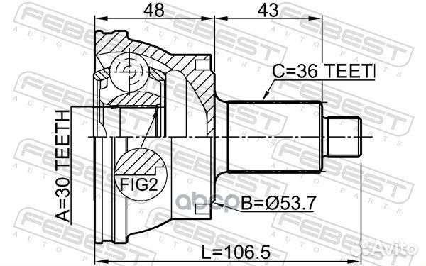Шрус наружный 30x52x36 (skoda fabia mk2 (5j) 20